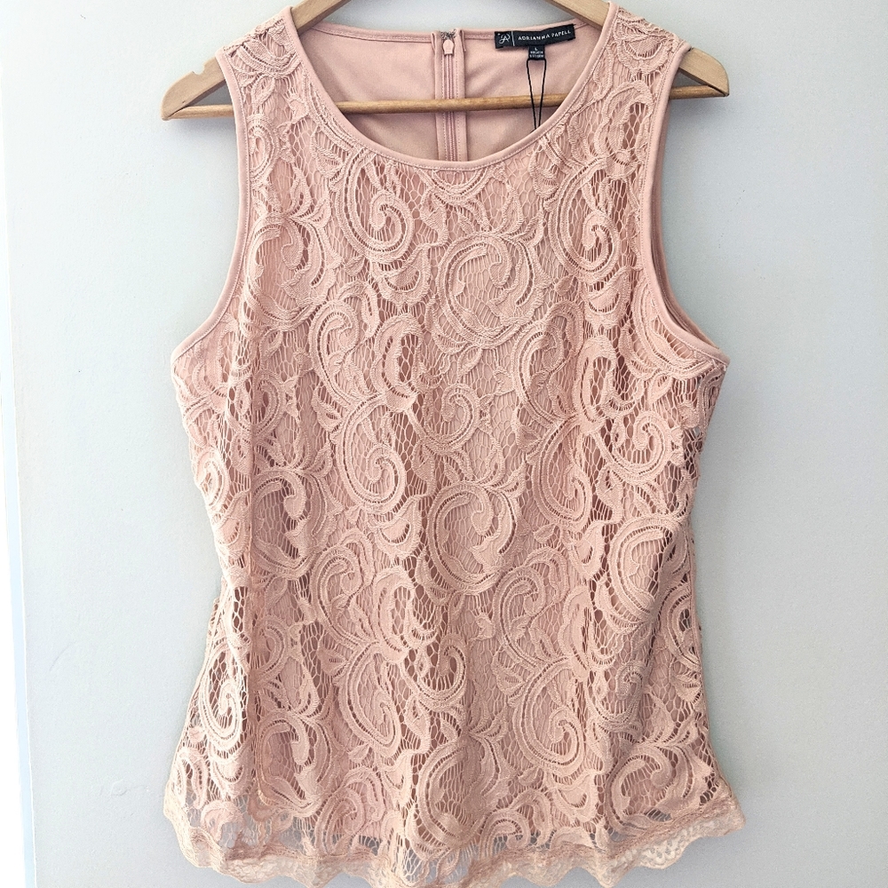 NWT Adrianna Papell Lace Top Sleeveless